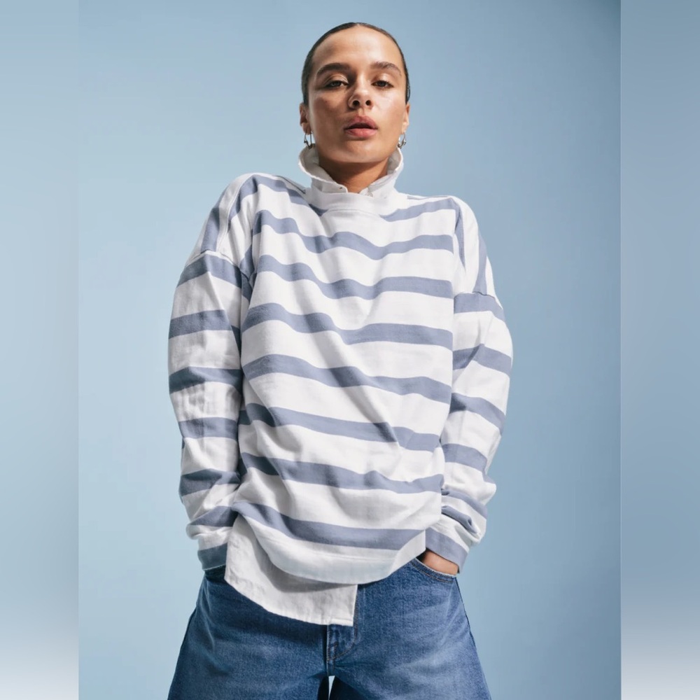 AYR Early Mornings Tee in Overcast Stripe